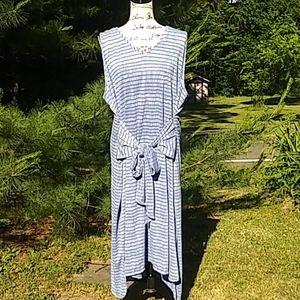 NEW H By Halston Knit Pattern Midi Dress